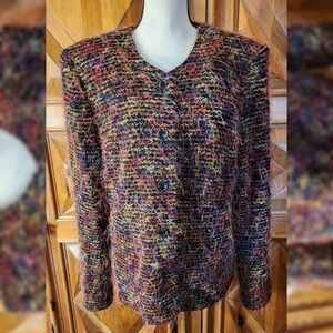 Vintage Russell Kemp Fuzzy Shaggy Colorful Blazer